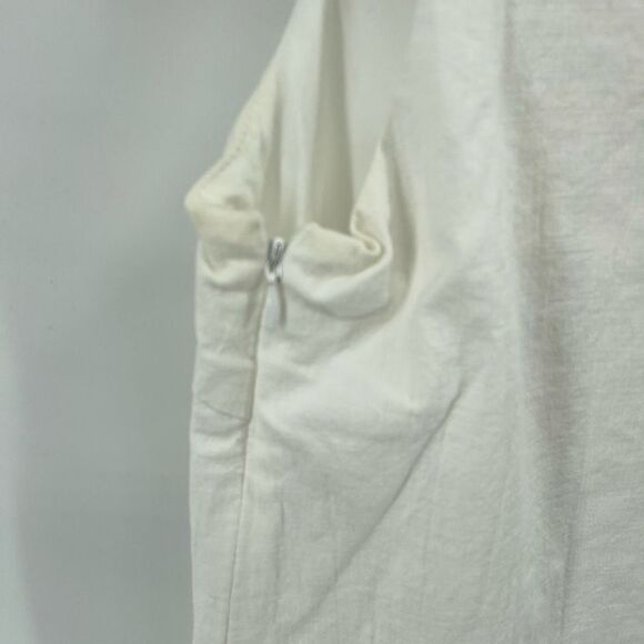 JB By Julie Brown Womens Embroidered tunic Dress Sleeveless Lined Cream Gold 6 - Picture 4 of 12